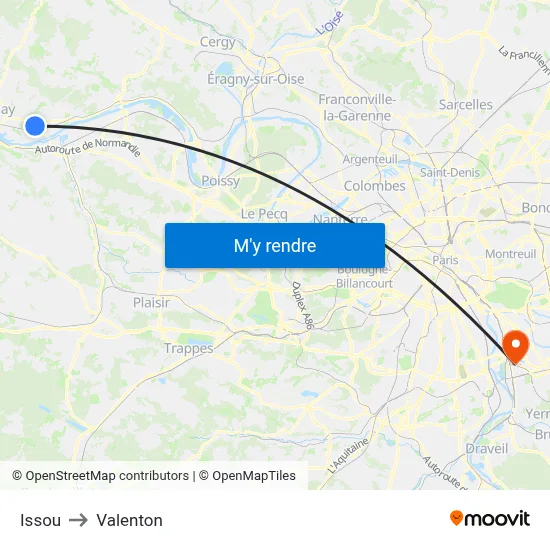 Issou to Valenton map