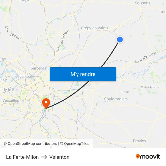 La Ferte-Milon to Valenton map