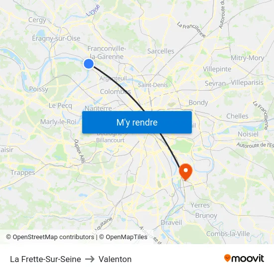 La Frette-Sur-Seine to Valenton map