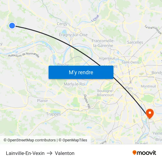 Lainville-En-Vexin to Valenton map