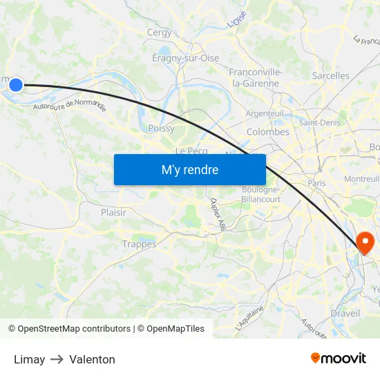 Limay to Valenton map