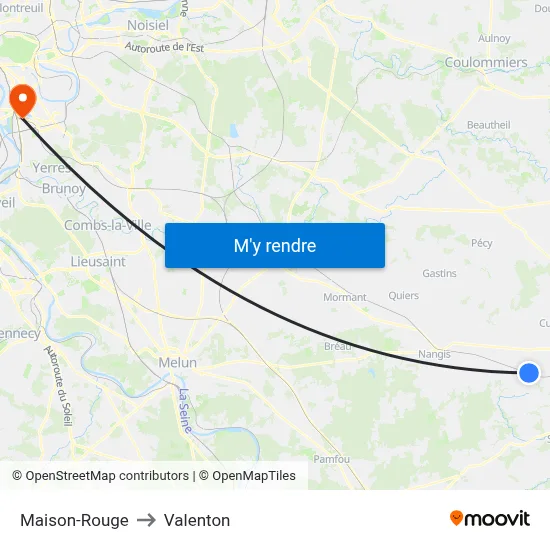 Maison-Rouge to Valenton map