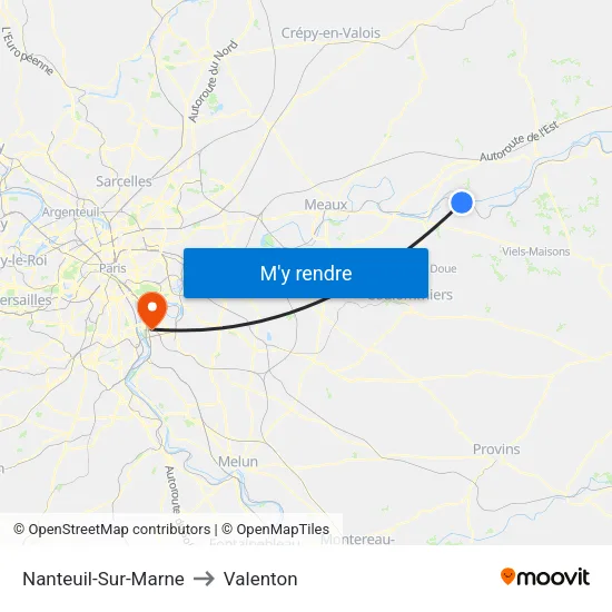 Nanteuil-Sur-Marne to Valenton map