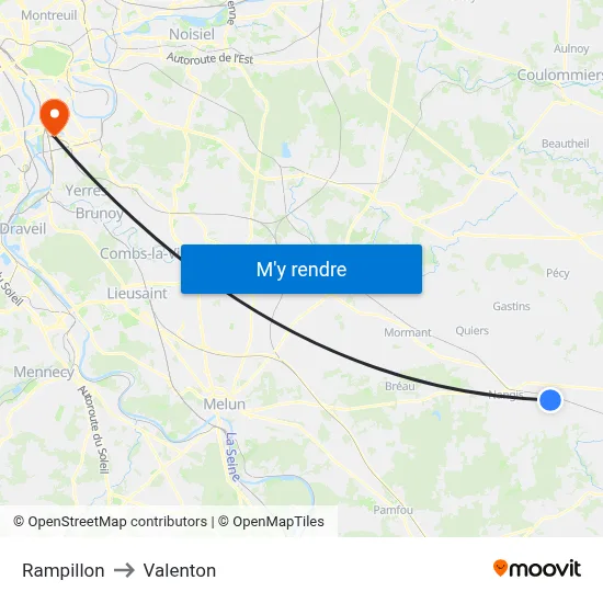 Rampillon to Valenton map