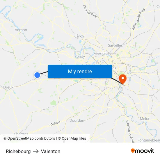 Richebourg to Valenton map