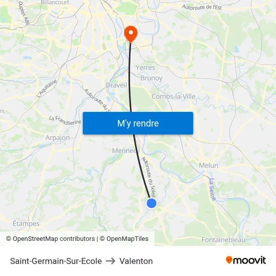 Saint-Germain-Sur-Ecole to Valenton map