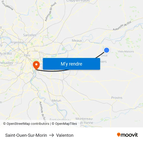 Saint-Ouen-Sur-Morin to Valenton map