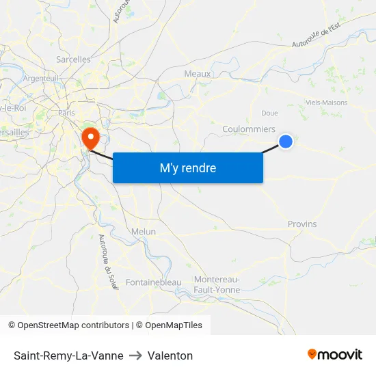 Saint-Remy-La-Vanne to Valenton map