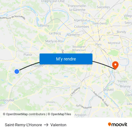 Saint-Remy-L'Honore to Valenton map