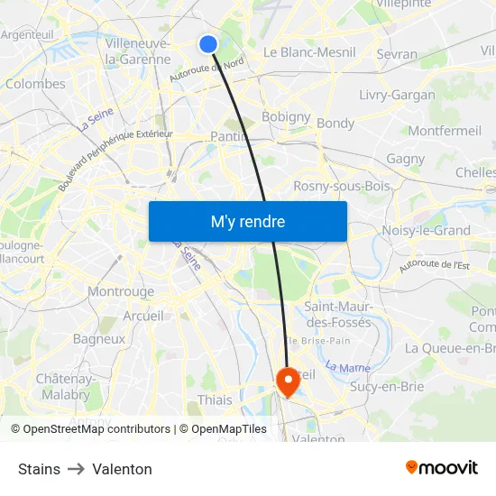 Stains to Valenton map