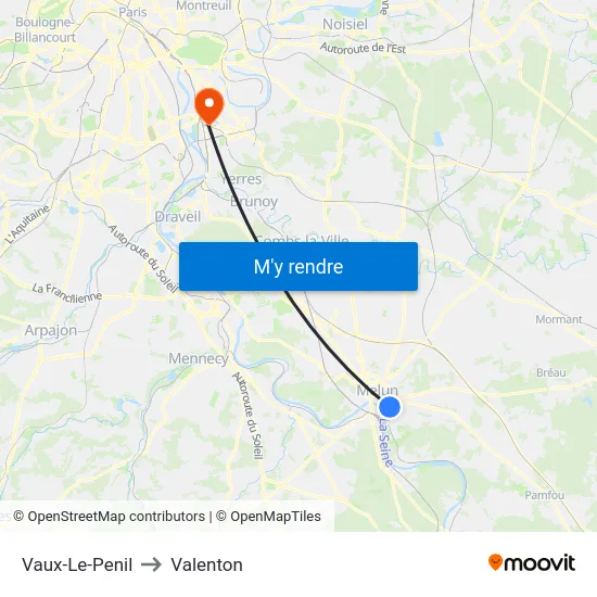 Vaux-Le-Penil to Valenton map