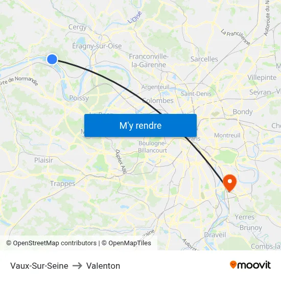 Vaux-Sur-Seine to Valenton map