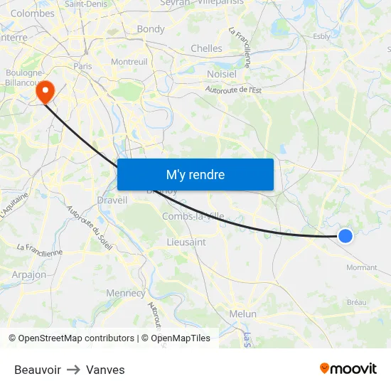 Beauvoir to Vanves map