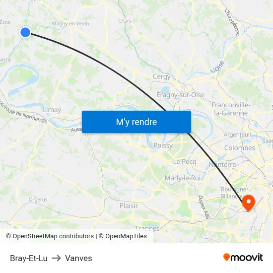 Bray-Et-Lu to Vanves map
