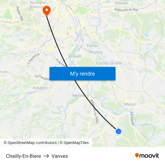 Chailly-En-Biere to Vanves map