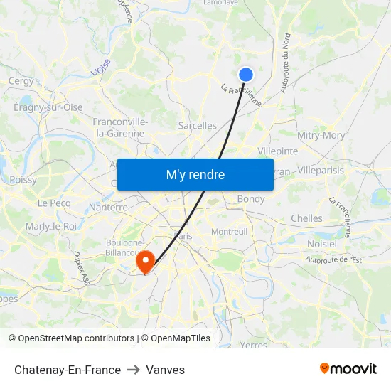 Chatenay-En-France to Vanves map