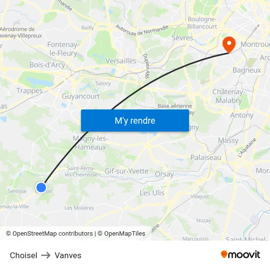 Choisel to Vanves map