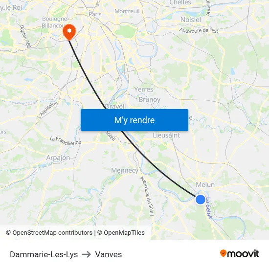 Dammarie-Les-Lys to Vanves map