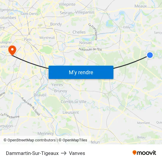 Dammartin-Sur-Tigeaux to Vanves map