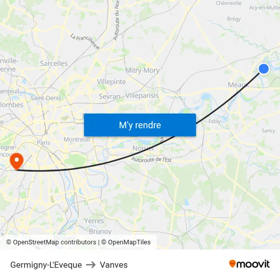 Germigny-L'Eveque to Vanves map