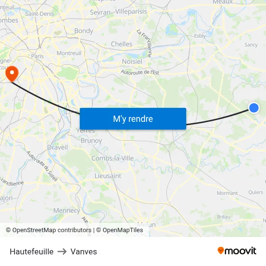 Hautefeuille to Vanves map