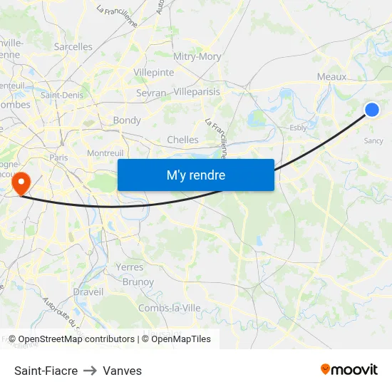 Saint-Fiacre to Vanves map