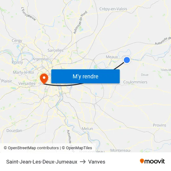 Saint-Jean-Les-Deux-Jumeaux to Vanves map