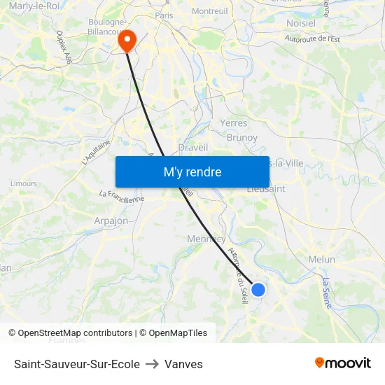 Saint-Sauveur-Sur-Ecole to Vanves map