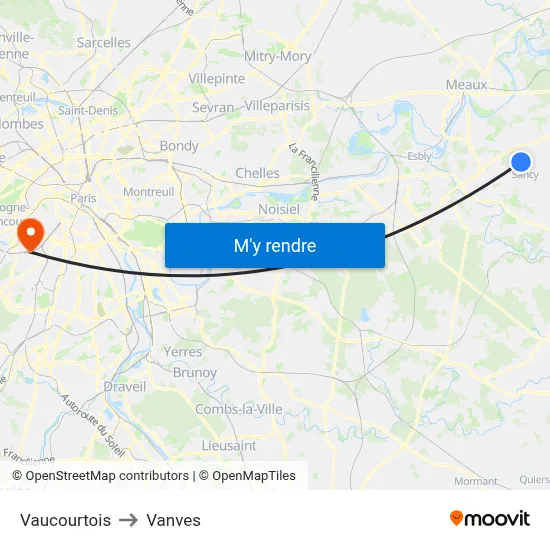 Vaucourtois to Vanves map