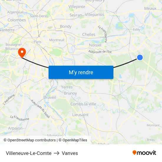 Villeneuve-Le-Comte to Vanves map