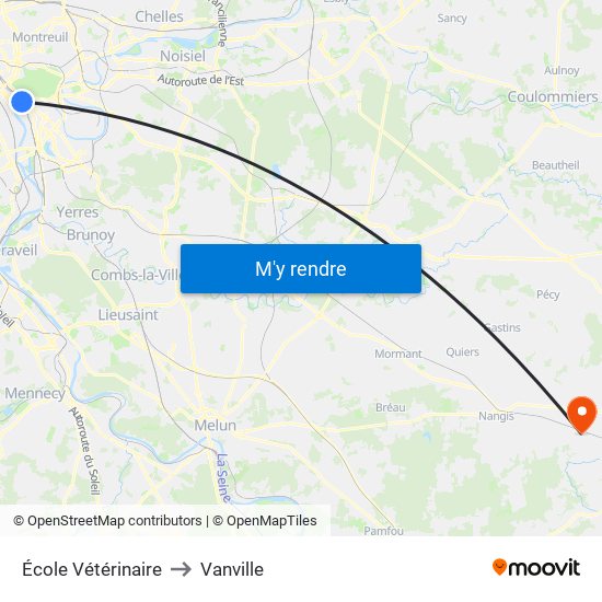 École Vétérinaire to Vanville map
