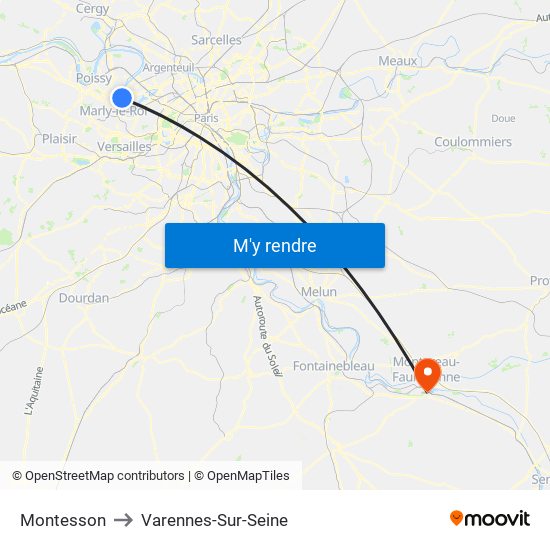 Montesson to Varennes-Sur-Seine map