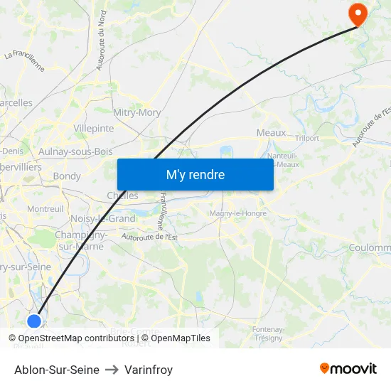 Ablon-Sur-Seine to Varinfroy map