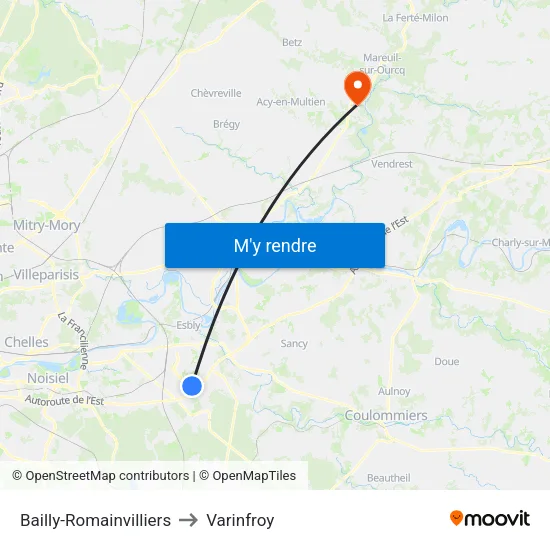 Bailly-Romainvilliers to Varinfroy map