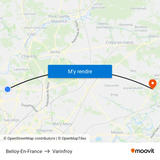 Belloy-En-France to Varinfroy map