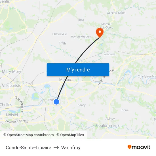 Conde-Sainte-Libiaire to Varinfroy map