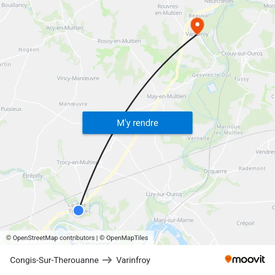 Congis-Sur-Therouanne to Varinfroy map