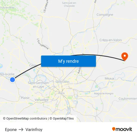 Epone to Varinfroy map