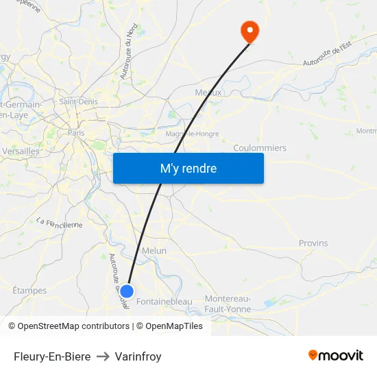 Fleury-En-Biere to Varinfroy map