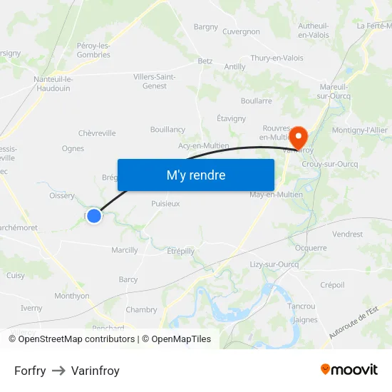 Forfry to Varinfroy map