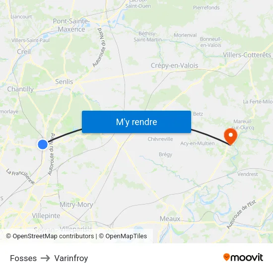 Fosses to Varinfroy map