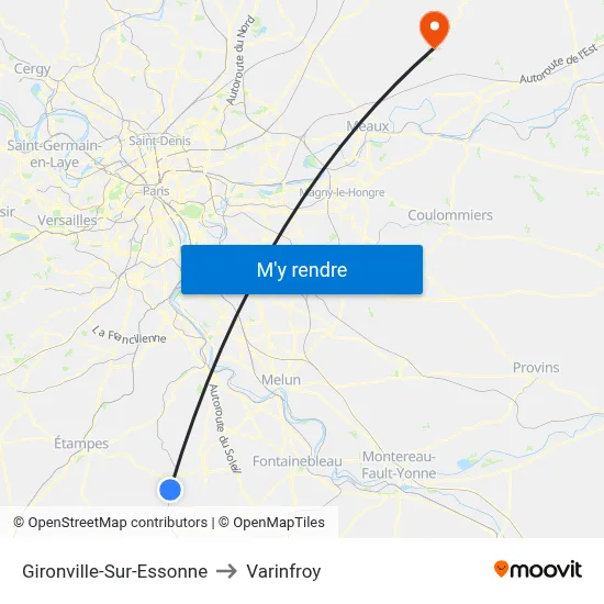 Gironville-Sur-Essonne to Varinfroy map