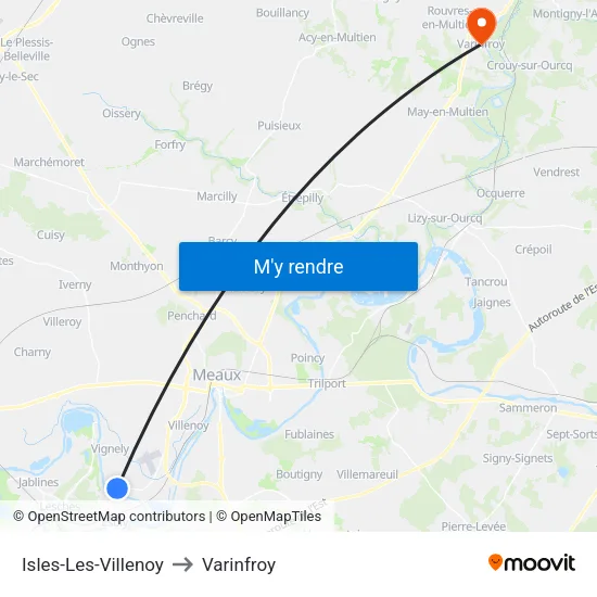 Isles-Les-Villenoy to Varinfroy map