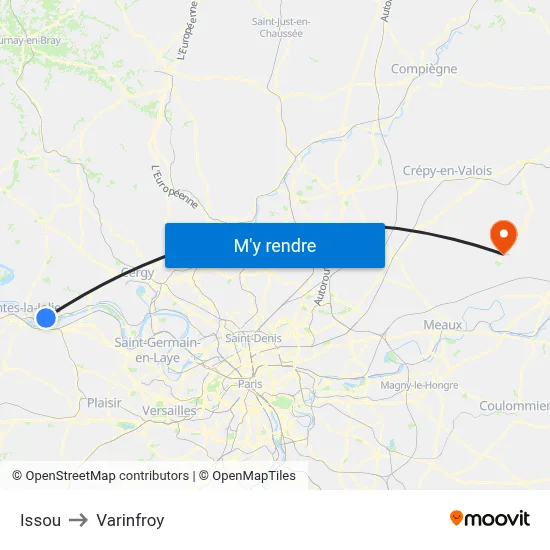 Issou to Varinfroy map