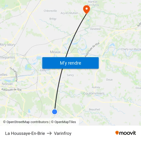 La Houssaye-En-Brie to Varinfroy map
