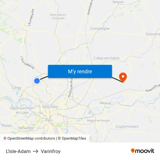 L'Isle-Adam to Varinfroy map