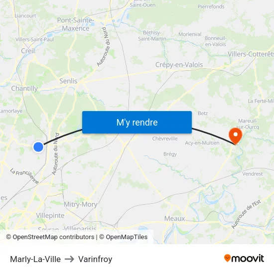 Marly-La-Ville to Varinfroy map