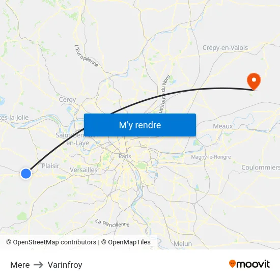 Mere to Varinfroy map