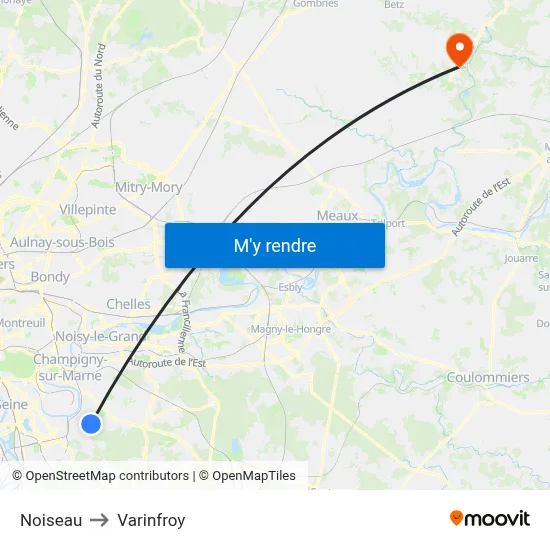 Noiseau to Varinfroy map