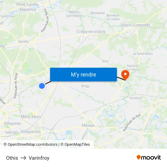 Othis to Varinfroy map